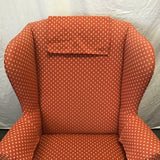 Vintage Woodmark Orange Upholstered Wingback Armchair