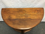 Vintage Solid Cherry Colonial 2-Tier Half-Circle Side Table
