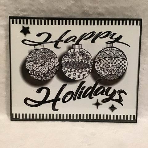 Eltimar Design Framed 8x10 "Happy Holidays" 3 Bulb Artwork Print