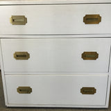 Modern Campaign White Laminate 3-Drawer Chest of Drawers