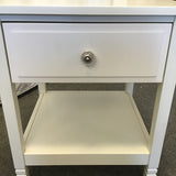 Pair of Modern Craftsman Dorel White 2-Tier 1-Drawer Night Stands