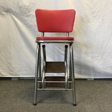 Vintage MC Atomic Red Vinyl Fold-Out Step Stool