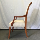 Modern 2001 Ethan Allen Cherry & Off-White Upholstered Armchair