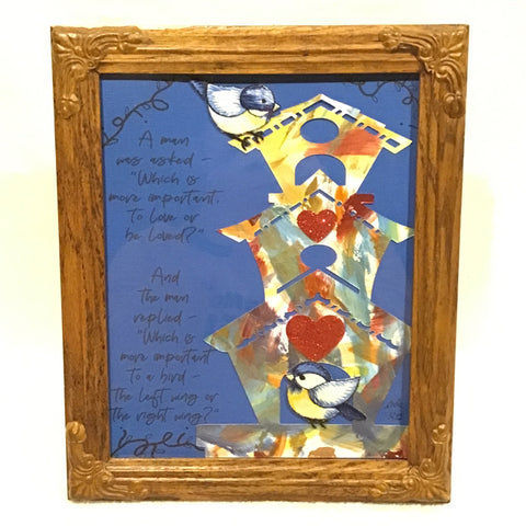 Eltimar Design Framed "Birdhouse" Mixed Media Artwork