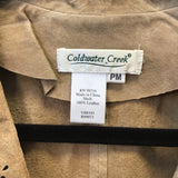 Coldwater Creek Lightweight Tan Die-Cut Leather Jacket