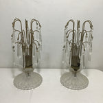 Pair of Vintage Art Deco Budoir Waterfall Crystal Table Lamps