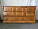 Vintage Samuel Lawrence Solid Oak 8-Drawer Dresser