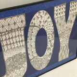 Eltimar Design Framed 8x10 Silver "Joy" on Blue Artwork Print