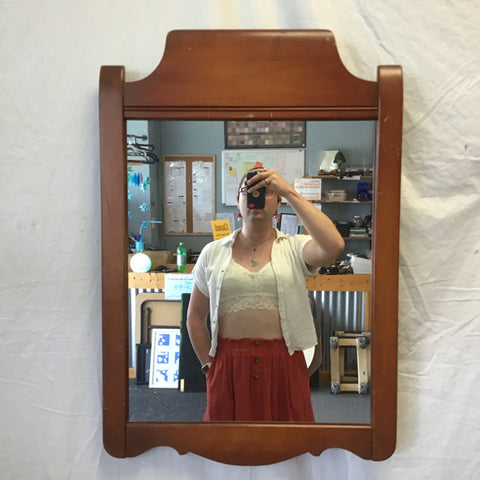 Vintage Solid Cherry Framed Mirror