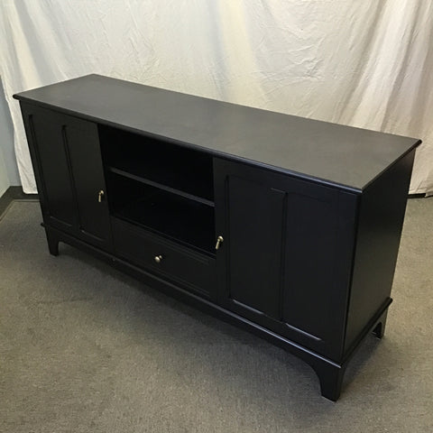 IKEA LOMMARP Black Laminate TV Stand