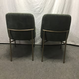 Set of 2 MCM West Elm Jack Metal Frame Dining Chairs