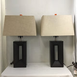 Pair of Modern Brown Ceramic Table Lamps