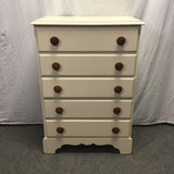 Vintage Lea Line Leads Off-White 5-Drawer Chest of Drawers