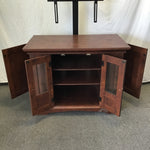 Modern Cherry Veneer 3-Cabinet TV Stand