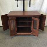 Modern Cherry Veneer 3-Cabinet TV Stand