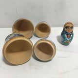 3pc Painted Wood Nesting Dolls Set