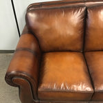 Retired Modern Mission Havertys' "Vintage Autumn" Leather Queen Sleeper Sofa
