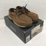 Rockport Works "Sailing Club" Brown Leather Steel Toe Boat Shoe