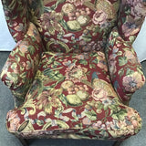 Modern Floral & Pheasant Upholstered Wingback Armchair