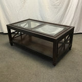 Contemporary Farmhouse Dark-Stained Solid Wood Coffee Table