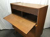 Vintage MCM Cherry Veneer 3-Drawer Chest of Drawers & Secretary Desk