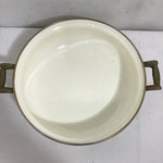 Vintage MC Asta Floral Enamel & Brass Dutch Oven