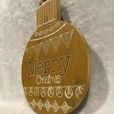 Eltimar Design "Merry Christmas" Bulb Wood Board Holiday Artwork