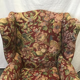 Modern Floral & Pheasant Upholstered Wingback Armchair