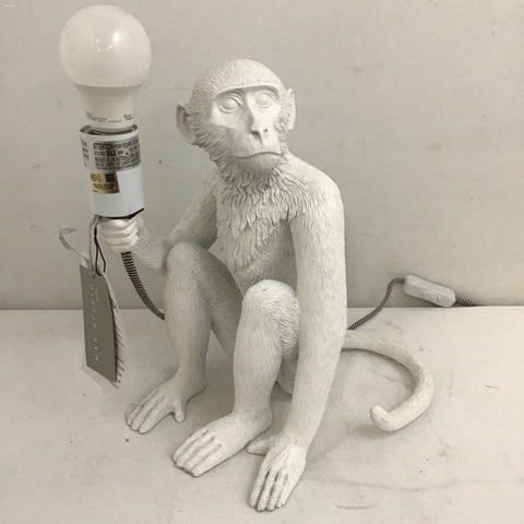 Modern Max Studio Home White Resin Monkey Table Lamp