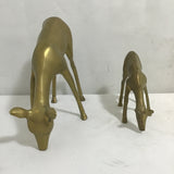 Set of 3 Vintage MCM Solid Brass Deer