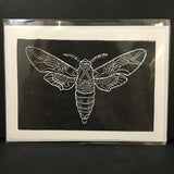 Evergreen Studios Sphynx Moth Hand-Printed Lino