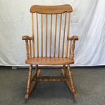 Vintage Solid Maple Spindle-Back Rocking Chair