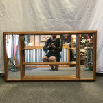 Vintage Mid-Century Modern/Regency Solid Maple Mirrored Wall Display Shelf