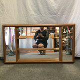 Vintage Mid-Century Modern/Regency Solid Maple Mirrored Wall Display Shelf