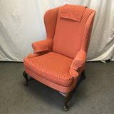 Vintage Woodmark Orange Upholstered Wingback Armchair
