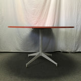 Vintage MCM Round Orange Laminate Dining Table