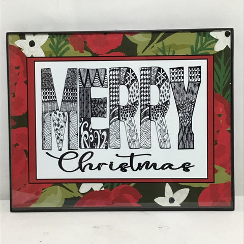 Eltimar Design Framed 8x10 "Merry Christmas Poinsettia" Artwork Print