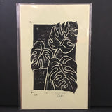Evergreen Studios Monstera Hand-Printed Lino