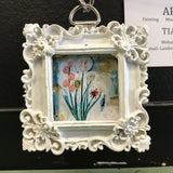 Lambs Wing White-Framed Art Print Keychain