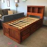 Solid Pine Twin Platform Bed w/ Built In Storage