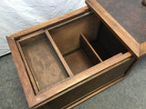 Vintage Carved Solid Oak Rolling Chest
