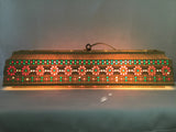 Vintage MCM Lawnware Rectangular Off-White Plastic Hanging Swag Lamp