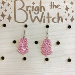 Brigh the Witch "Flowers" Glittery Pink Acrylic Earrings