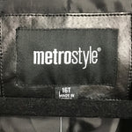 Metrostyle Black Faux Leather Trench Coat