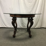 Round Glass-Top Dining Table