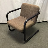 Vintage Kinetics Brown-Upholstered Canitlever Accent Chair