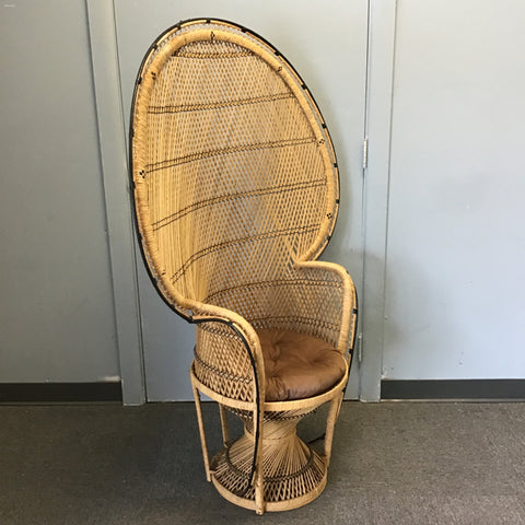 Vintage Wicker Peacock Accent Chair