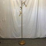 Modern MCM Bronze Metal 3-Bulb Floor Lamp