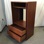 Modern Cherry Veneer 2-Drawer Entertainment Cabinet