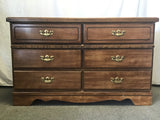 Vintage Kemp Furn. Faux-Cherry Laminate 6-Drawer Dresser